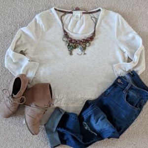 Love on a Hanger Beige/Cream Peplum Top, L